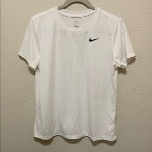 White Short Sleeve T-Shirt with Crew Neck and Nike Logo